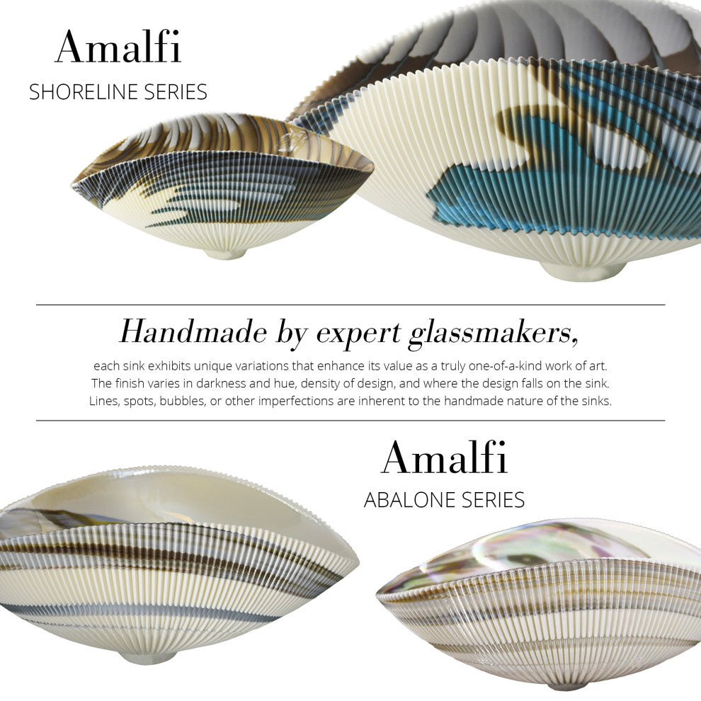 Amalfi Murano Glass Bathroom Sink, Shoreline