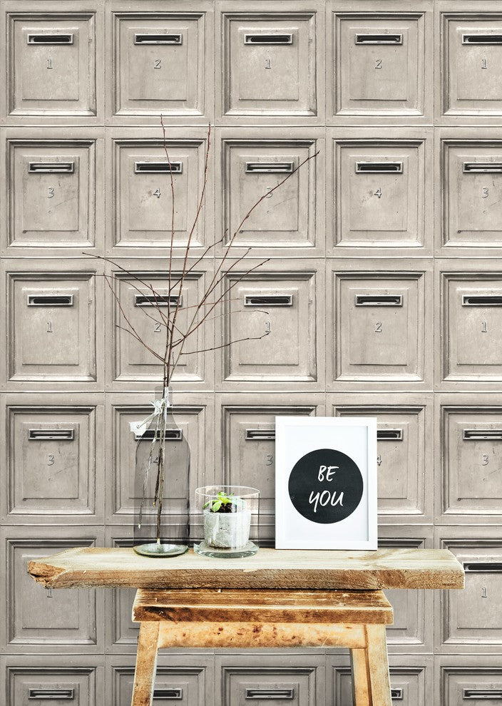 DecoWorld 2, Natural  Beige, Brown Wallpaper Sample, Modern Wall Decor Accent