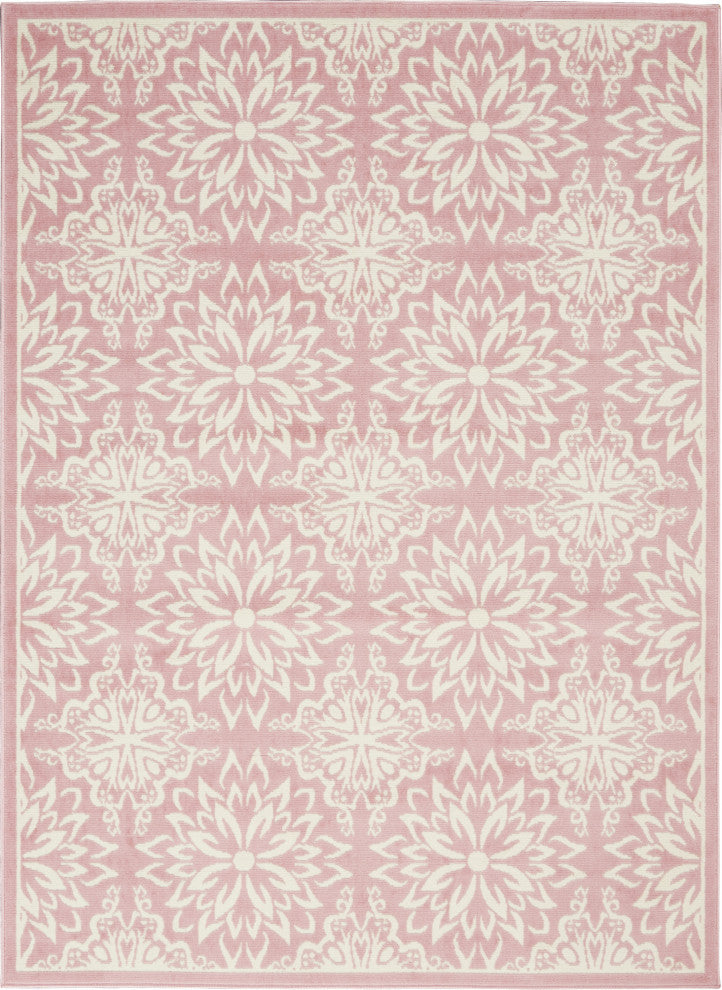 Nourison Jubilant 6' x 9' Ivory Pink Farmhouse Indoor Area Rug