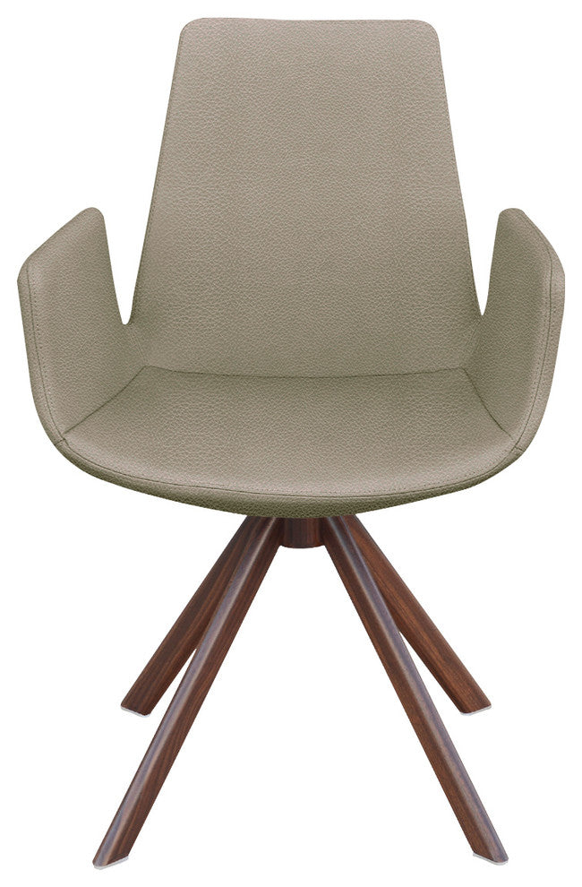 Eiffel Arm Sword Chair, Walnut Veneer Steel Base, Bone Ppm