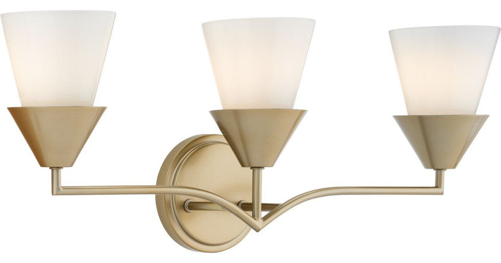 Pinellas Collection Three-Light Contemporary Vanity Light, Soft Gold