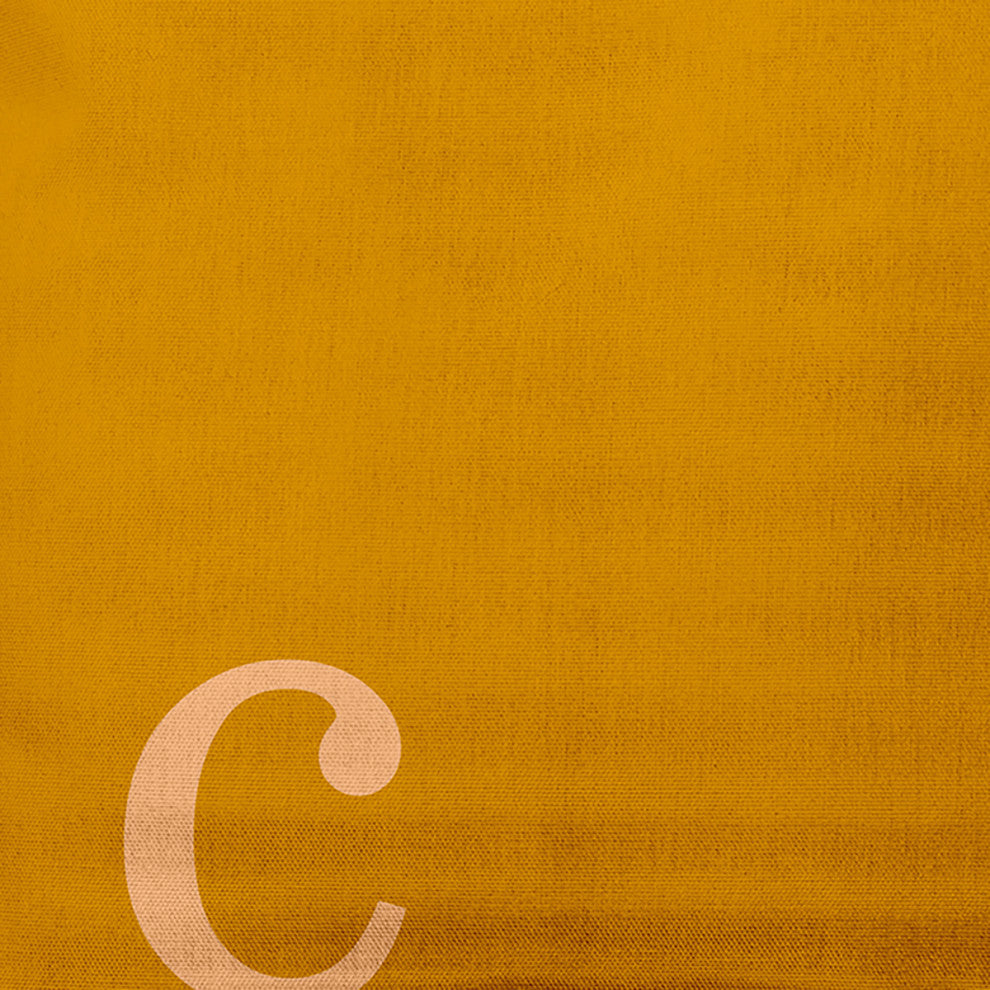 26"x26" Modern Monogram Decorative Throw Pillow, Autumn Gold