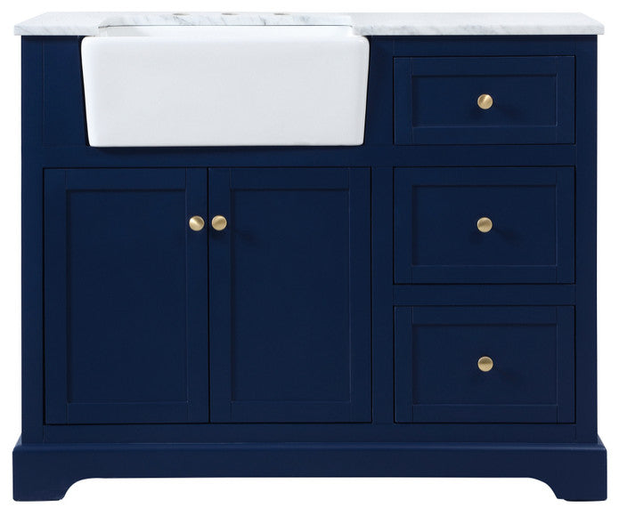 Home Living 22" Farmhouse Blue-Light Bathroom Vanity