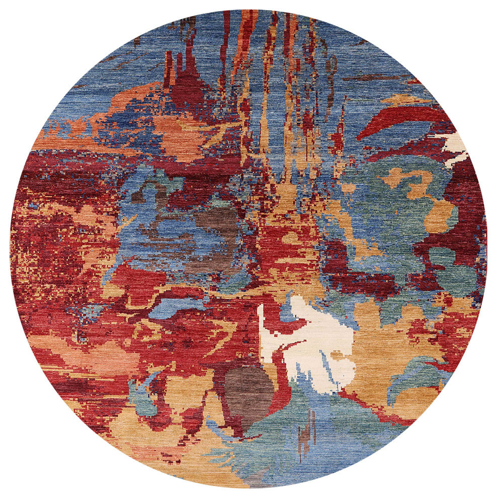 Ahgly Company Indoor Round Mid-Century Modern Area Rugs, 8' Round