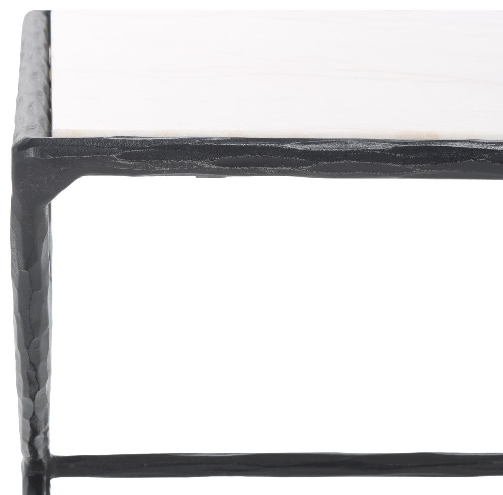 Safavieh Couture Debbie Rectangle Metal Coffee Table, Black/White