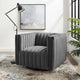 Tufted Armchair Accent Chair, Velvet, Gray, Modern, Lounge Hospitality