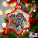 Let Them Run Horse Heads Glass Ornament