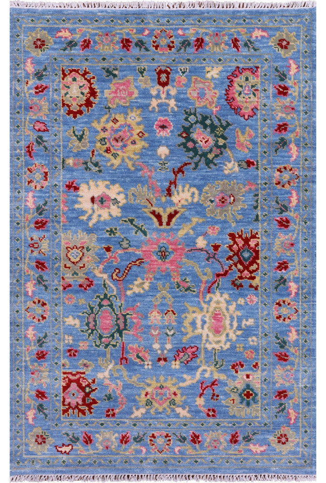 4' 2" X 6' 5" Turkish Oushak Handmade Rug - Q15331