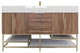 Madison 60" Free Standing Single Sink Vanity with Reinforced Acrylic Sink, White Oak