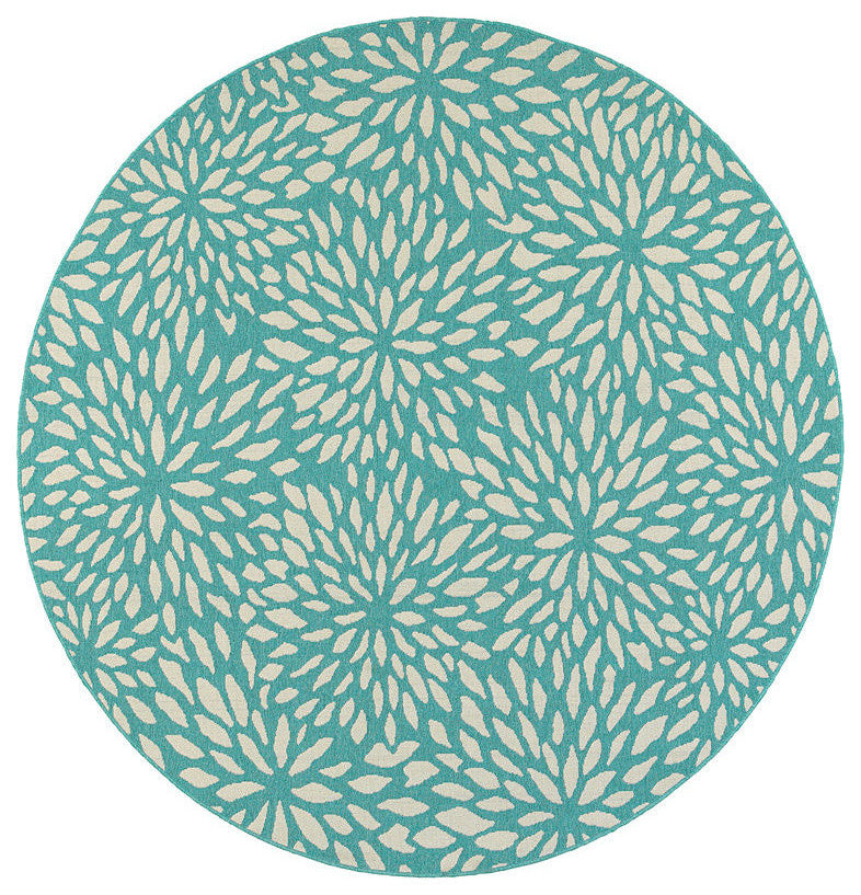 Oriental Weavers Sphinx Meridian 1506L Outdoor Rug, Blue/Ivory, 5'3"x7'6"