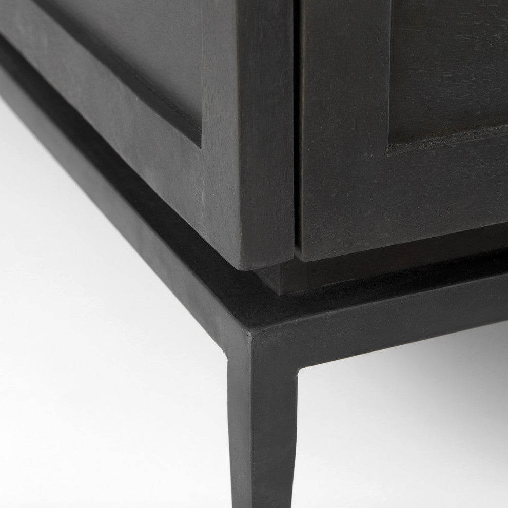 Updated Rustic Dark and Light Marble Top Dresser