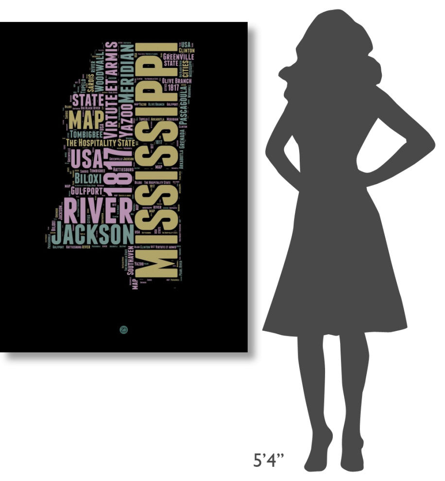 "Mississippi Word Cloud 1" Fine Art Print