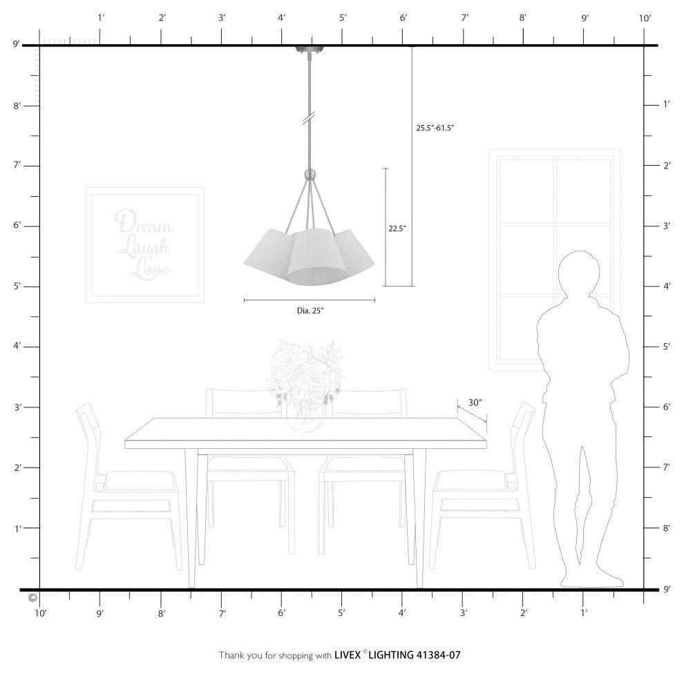 Livex Lighting Prato 4 Light Bronze With Antique Brass Accents Chandelier