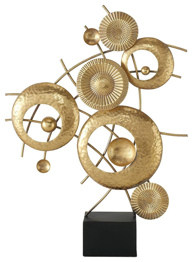 Connected Rings Welded Sculpture, Gallery Base
