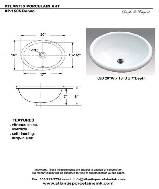 Hand Painted Sink AP-1505 "Martha's Vineyard" Vanity Basin.