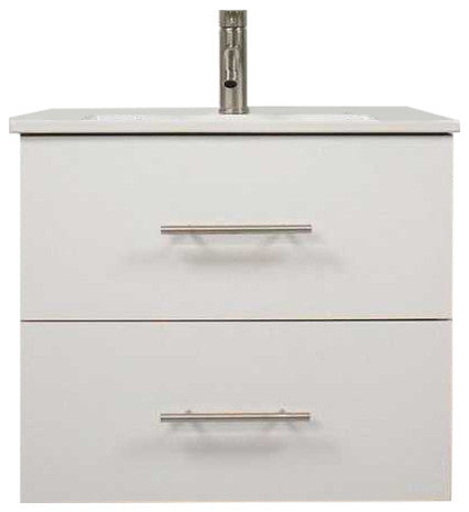 Napa 30" Modern Floating Bathroom Vanity With Round Handles Cabinet Only, White