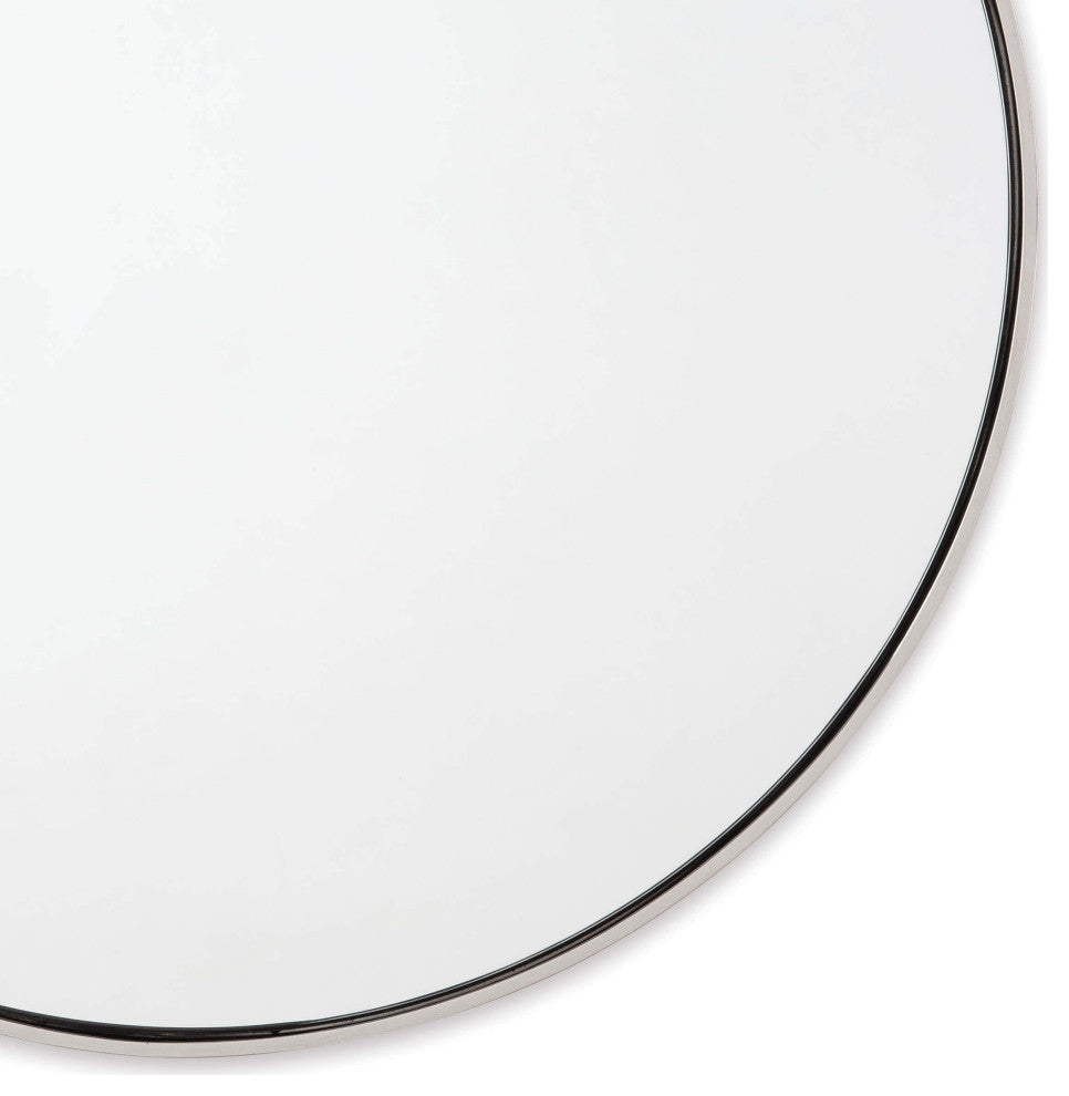 Hanging Circular Mirror, Polished Nickel