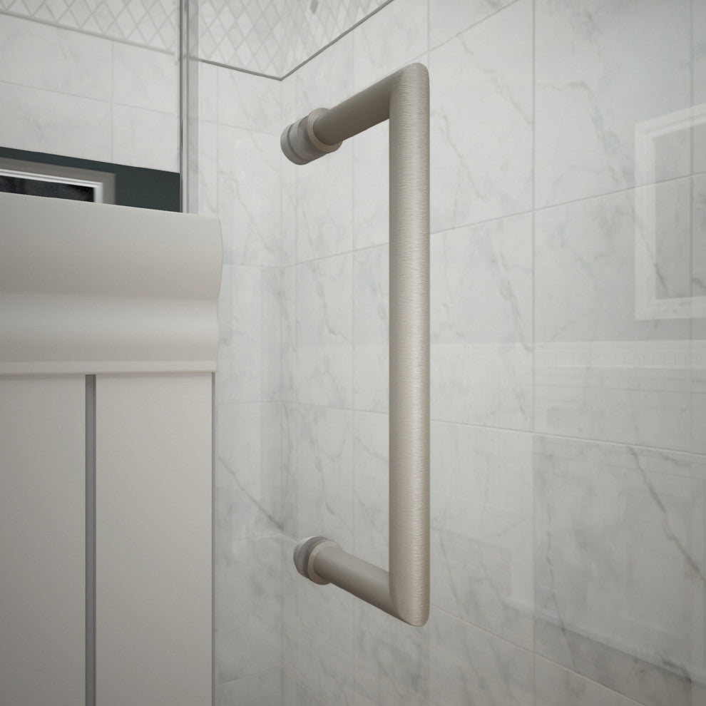 DreamLine Unidoor Plus 53" to 53.5"x72" Hinged Shower Door, Brushed Nickel