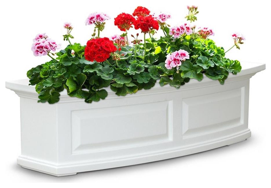 Mayne Nantucket 3ft Weatherproof Traditional Plastic Window Box in White