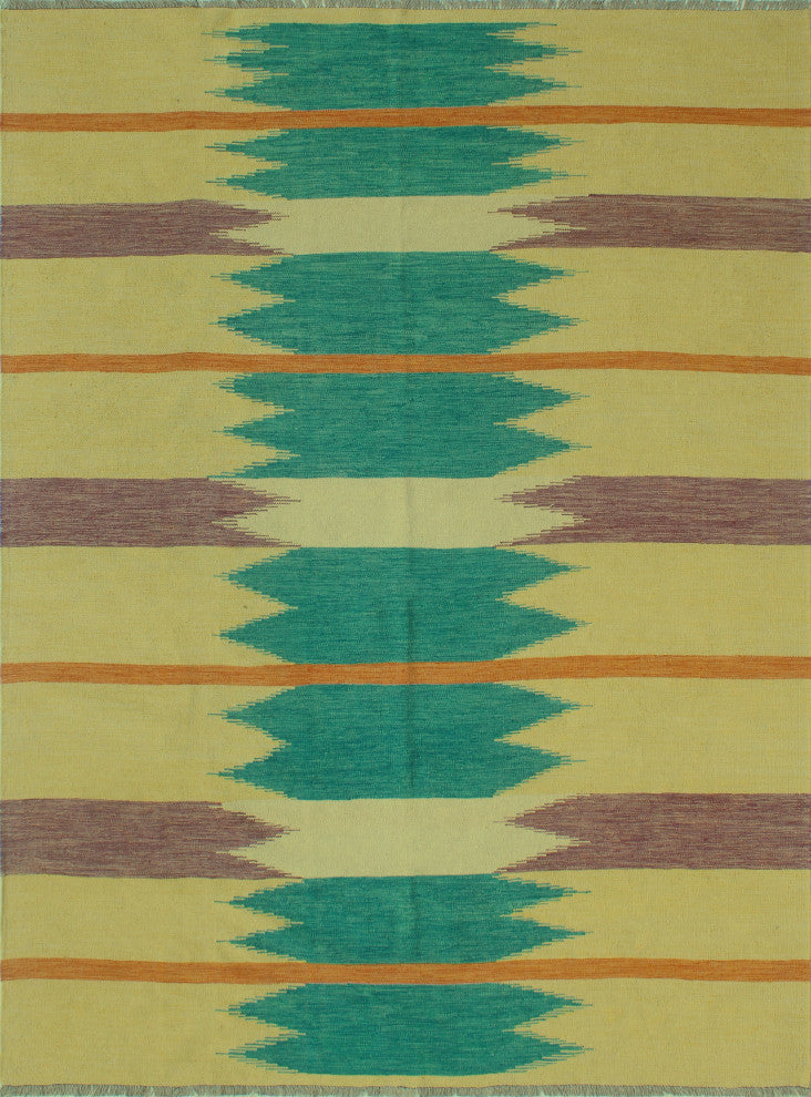Winchester Kilim Emirhan Gold/Purple Rug, 7'0x9'10