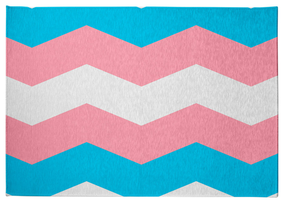 Transgender Chevron Chenille Rug, Transgender Chevron, 5'x7'