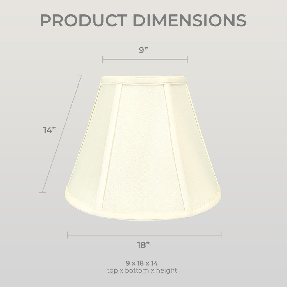 Royal Designs Deep Empire Bell Lamp Shade, Eggshell, 9x18x14, Set of 2