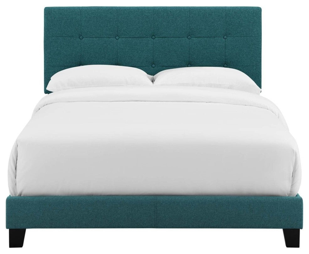 Teal Amira King Upholstered Fabric Bed