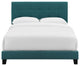 Teal Amira King Upholstered Fabric Bed