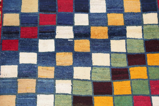 Consigned, Plaid Hand-Knotted Gabbeh Persian Design Oriental Area Rug, 5'1"X3'1"