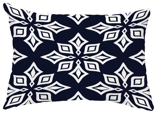 Beach Star 14"x20" Decorative Abstract Outdoor Throw Pillow, Navy Blue