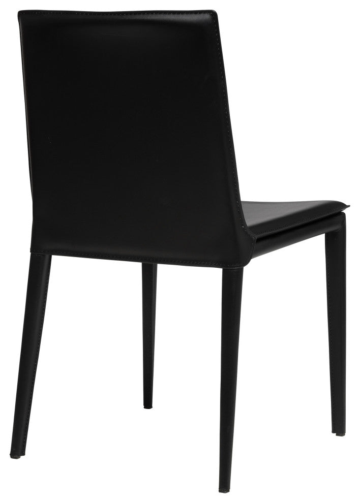 Elite Living Hilton (Set of 2) Modern Leather Upholstered Dining Chair, Black