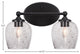 Capri 2-Light Bath Bar, Matte Black/Smoke Bubble