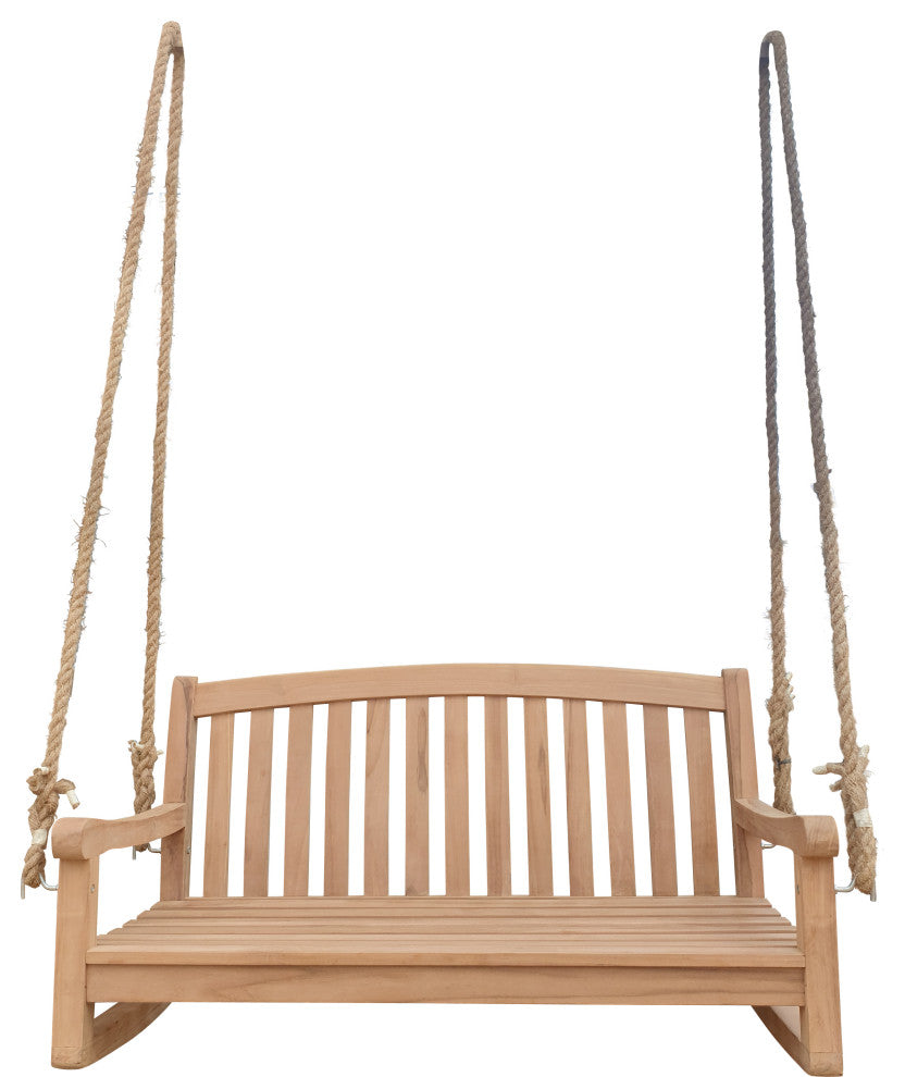Teak Wood San Jose Double Outdoor Porch Swing, 4'