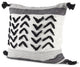White and Gray Fringed Pillow Cover