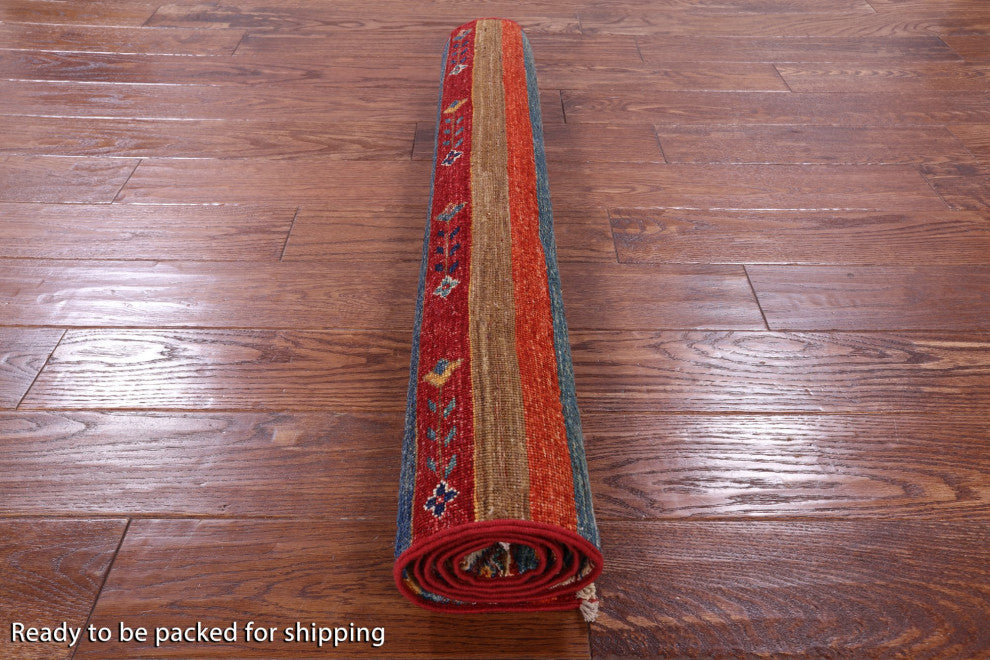 3' 2" X 4' 11" Super Kazak Khorjin Hand Knotted Rug Q10988