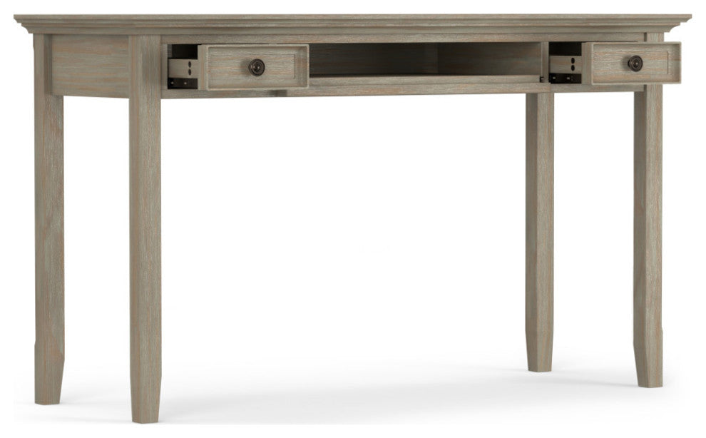 Amherst Solid Wood Desk, Distressed Gray