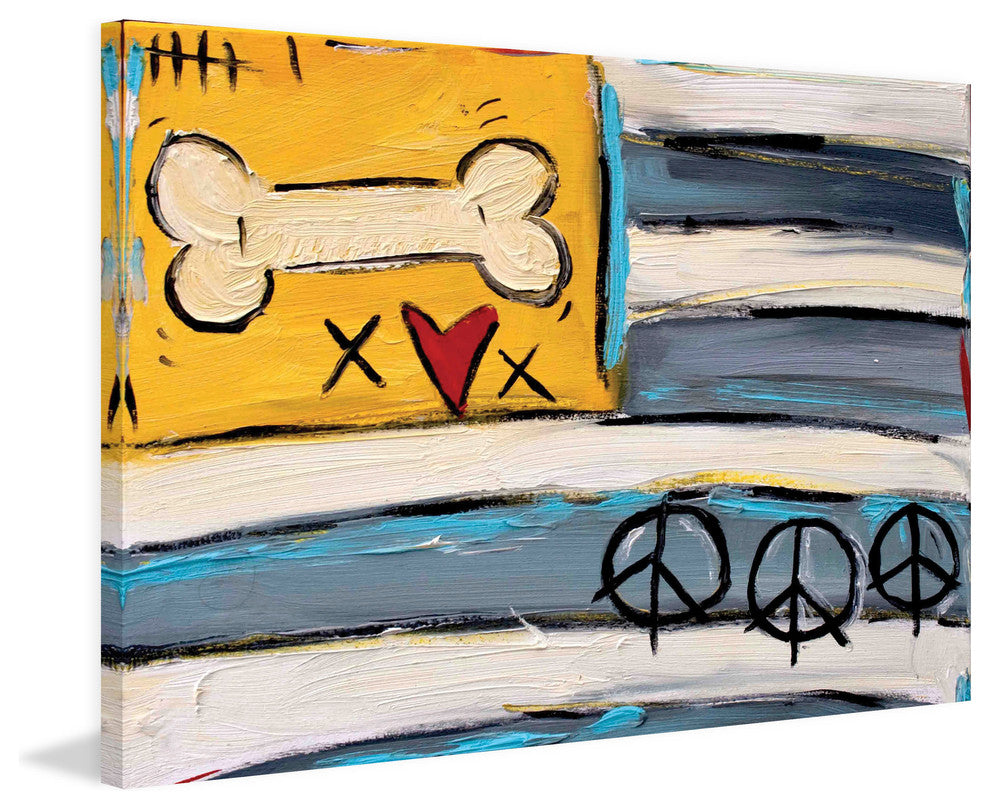 "Peace Bone Flag" Painting Print on Canvas by Tori Campisi