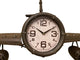 Metal Vintage Fighter Jet Wall Clock, Rusty, 56"