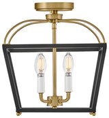 Lark Tate Small Semi-Flush Mount, Black