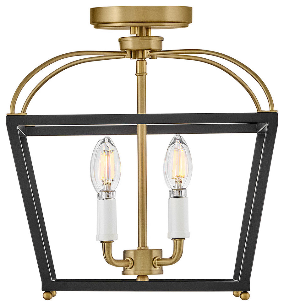 Lark Tate Small Semi-Flush Mount, Black