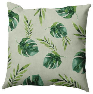 Jungle Leaf Outdoor Pillow, Green, 20"x20"
