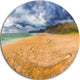 Brown Beach By Arctic Sea Panorama, Landscape Disc Metal Wall Art, 38"