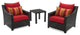 Deco 6 Piece Sunbrella Outdoor Love and Club Deep Seating Set, Sunset Red