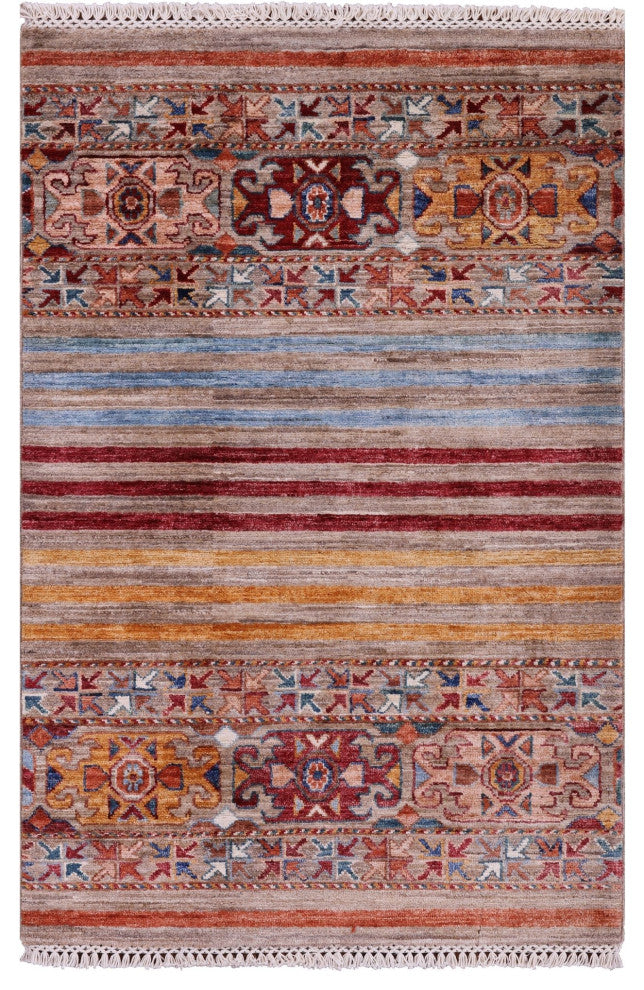 2' 8" X 4' 0" Khorjin Super Kazak Hand Knotted Wool Rug Q10231