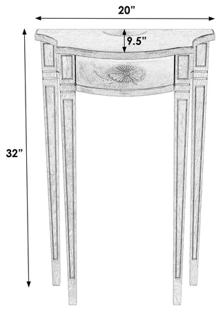 Chester Demilune Console Table, Antique Beige