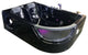 Whirlpool Bathtub Black 72"x48" Hot Tub Double Pump and Heater, Pegaso