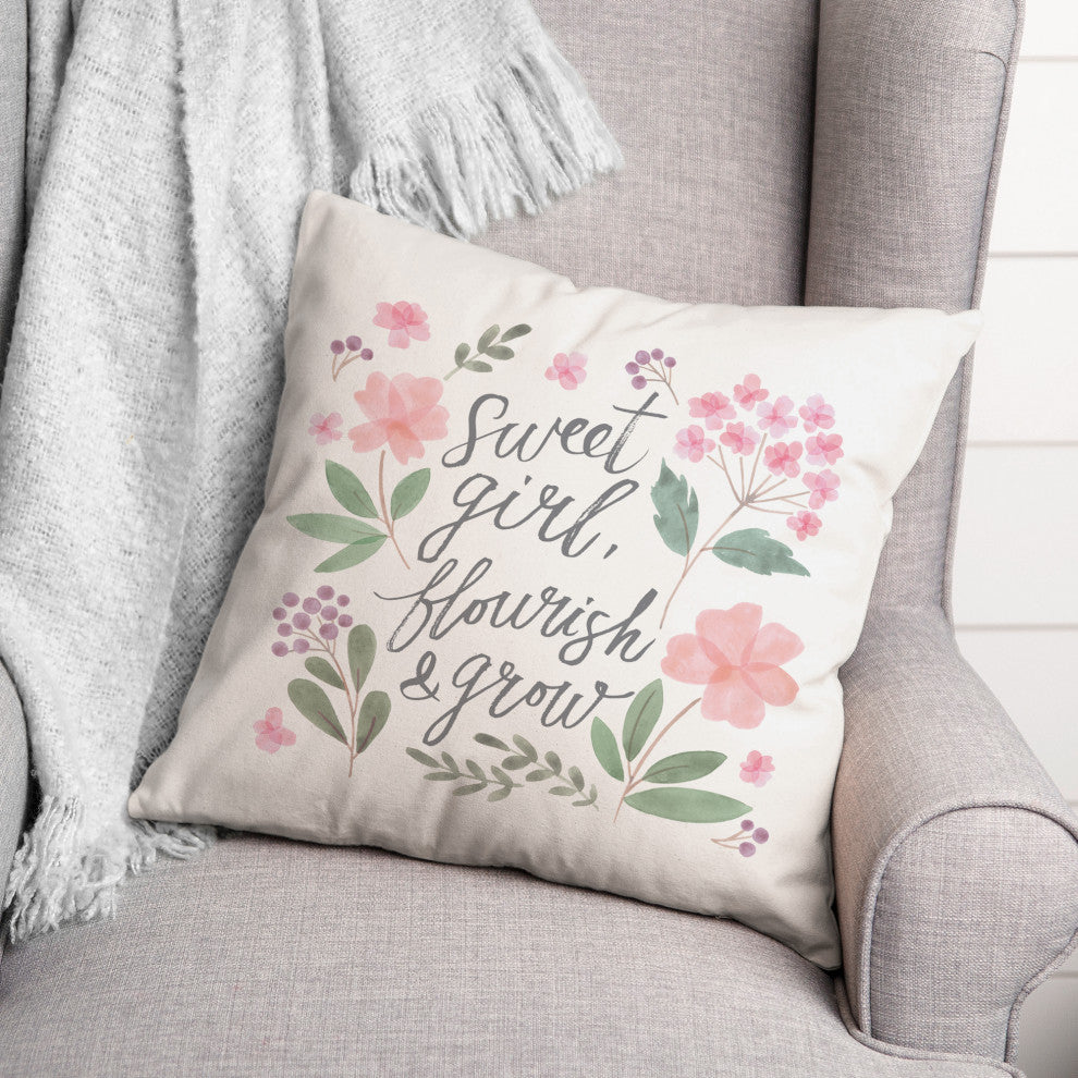 Flourish and Grow 18"x18" Spun Poly Pillow
