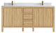 Elizabeth 72 Double Sink Bath Vanity in Light Natural Teak 1.5" Empira Quartz