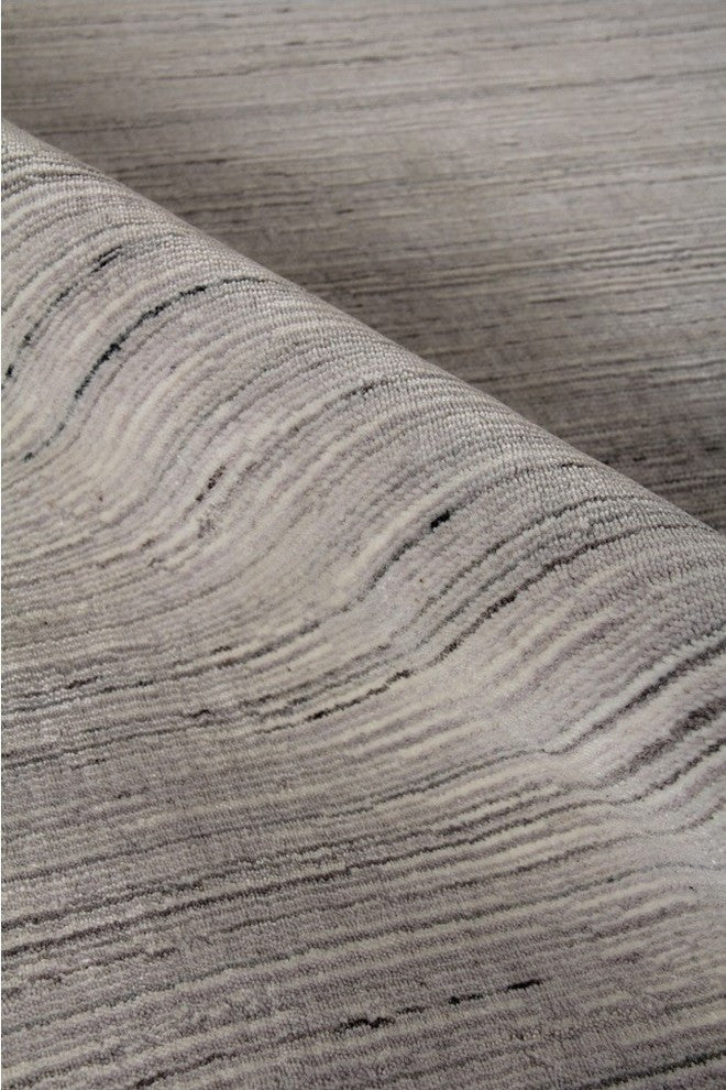 Palazzo Handmade Hand Loomed Wool and Bamboo Silk Silver Area Rug, 14'x18'