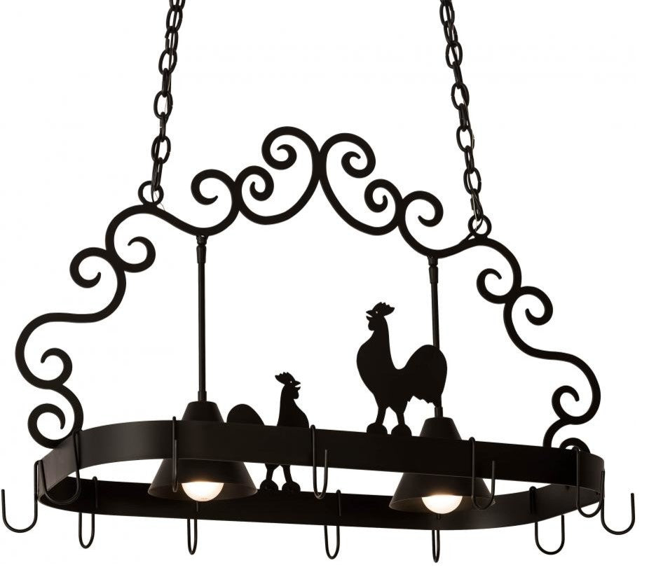 32" Long Poulet 2 Light Pot Rack